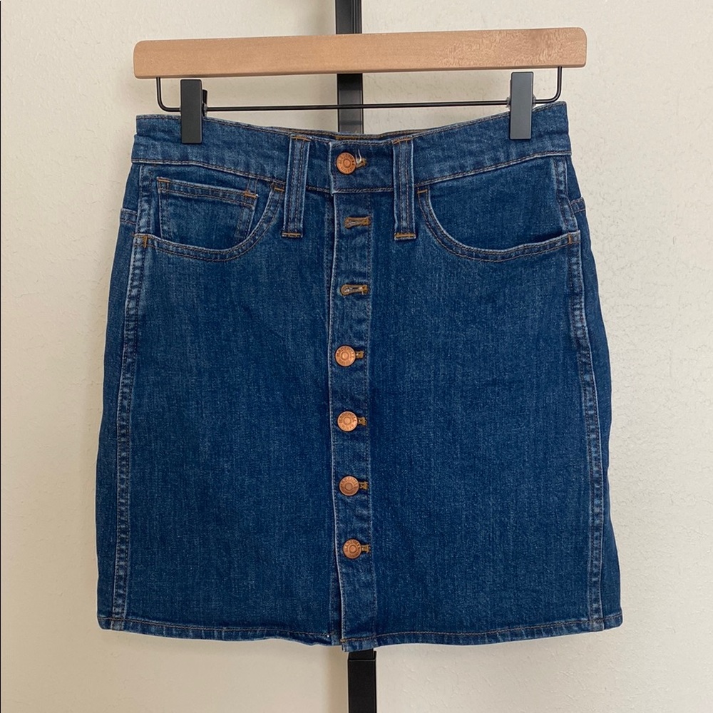 Madewell Blue Mini Pencil Skirt for Casual Work